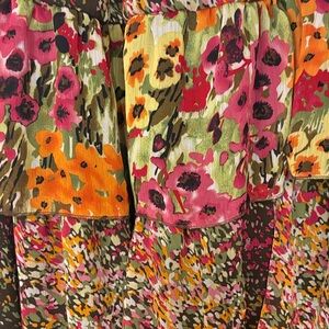 NWOT Notations Multicolor Floral A-Line Skirt